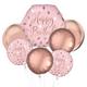 Premium Blush Birthday Foil Balloon Bouquet with Balloon Weight, 12pc
